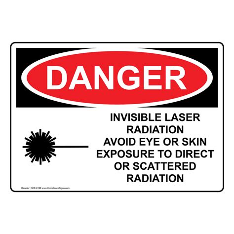 Invisible Laser Radiation Sign With Symbol Osha Danger