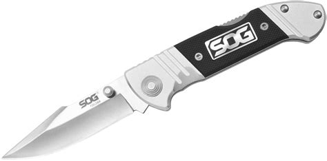 Sog Ff3302 Fielder Assisted Mini Folding Knife 2 75 Satin Plain Clip Point Blade G10 And