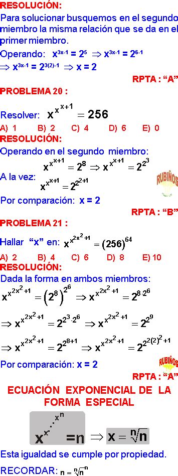 Ecuaciones Exponenciales Ejercicios Resueltos Paso A Paso Pdf