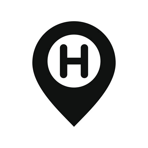 Hospital map pin icon isolated on white background 23206292 Vector Art ...