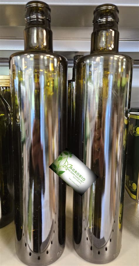 Bottiglie Olio Vetro Scuro Eleganti Rotonde Da Lt 075 Con Tappo