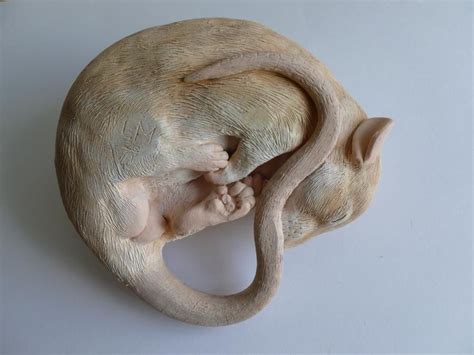 Silver Fawn Sleeping Rat Sculpture Alt Angle By Philosophyfox On