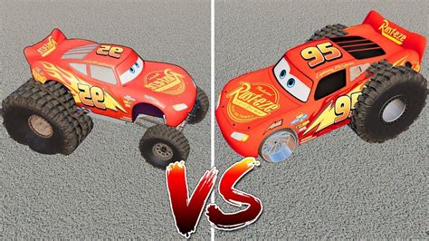 Big Small Monster Truck Lightning Mcqueen Blippi Vs Mcqueen Police