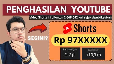 Berapa Penghasilan Youtube Shorts Dengan Juta Views Youtube