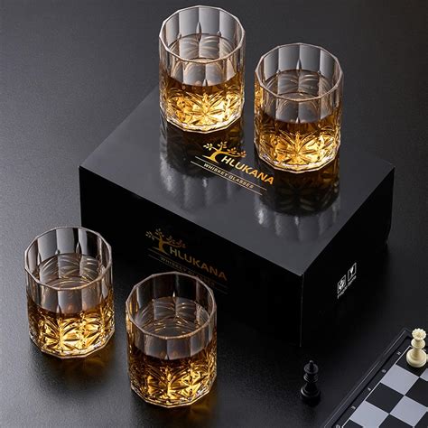 Hlukana Juego de 6 vasos de whisky de plástico Tritan irrompibles