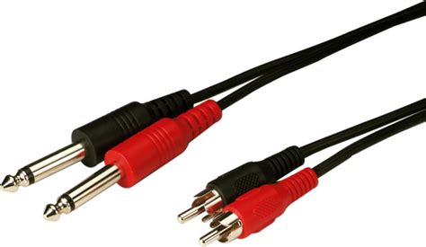 X Mono Jack Mm Naar X Rca Tulp Audiokabel Meter Monacor Mca