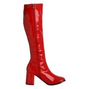 Bottes Rouges En Cuir Verni Ann Es Hippie Disco Gogo Botte Haute