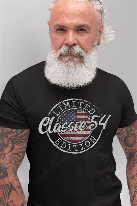 Classic 1954 Birthday T Shirt B Day Shirt For Husband Funny Ts For Him Fathers Day Retro