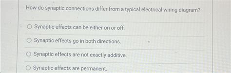 Solved How Do Synaptic Connections Differ From A Typical Chegg