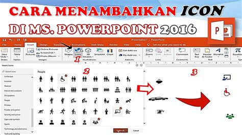 Cara Menambahkan Icon Di Ms Powerpoint 2016 Youtube