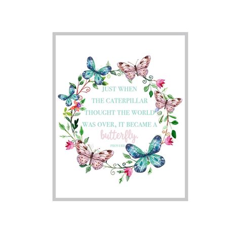 Butterfly Art Print Butterfly Quote Inspirational Art Etsy