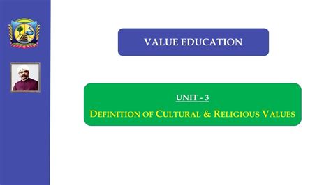 Definition Of Cultural And Religious Values Value Education V H N S