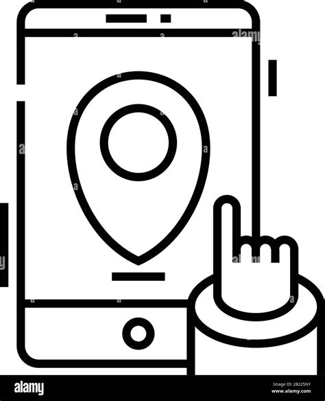 Mobile Guide Line Icon Concept Sign Outline Vector Illustration