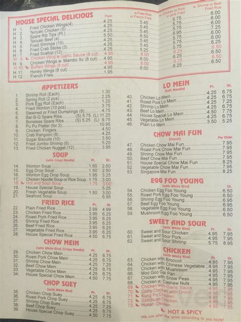 China Wok Express menu in Clarksville, Tennessee, USA