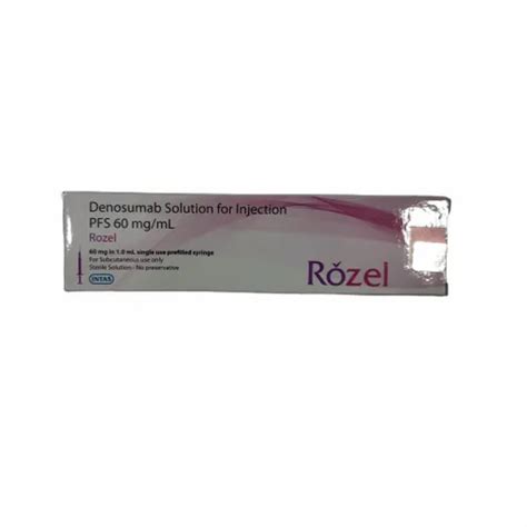 Intas Rozel Denosumab Solution For Injection Packaging Type Vial