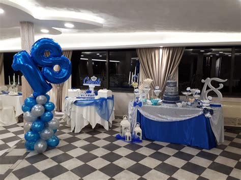 18 Anni Blu E Argento Tavoli Per Festa Di Compleanno Compleanno