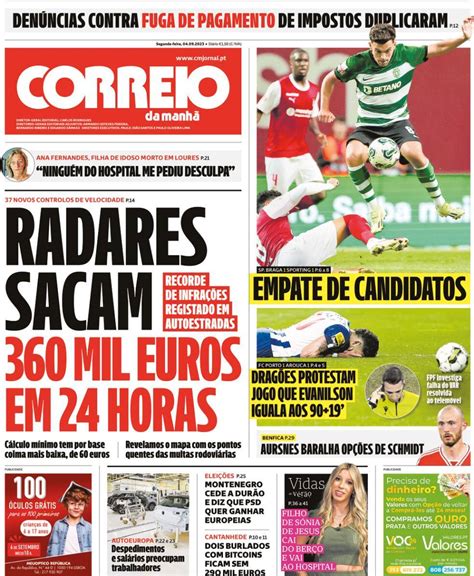 Capa Correio Da Manh Setembro Capasjornais Pt