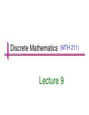 DM Lecture 9 Pdf Discrete Mathematics MTH 211 Lecture 9 Previous