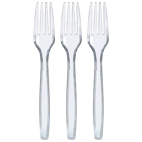 100 PCS Clear Plastic Forks Heavy Duty Plastic Utensils Disposable