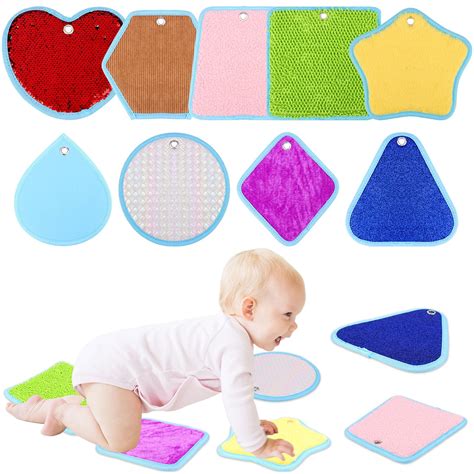 Sensory Mats Set - 9 Mini Textured Play Tiles for Tactile Educational ...