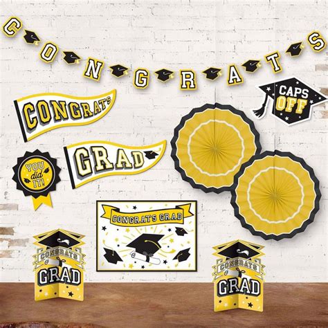 Yellow Congrats Graduation Party Kit For 80 Guests Party City