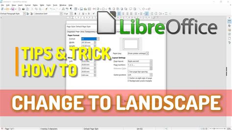 Libreoffice Writer How To Make Page Landscape YouTube