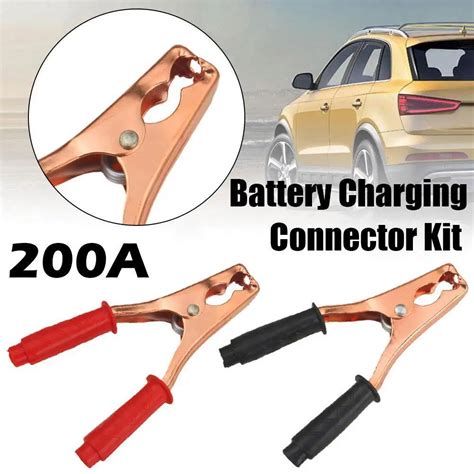 2pcs Battery Jumper Cable Clamps 200a Insulated Alligator Clips Battery