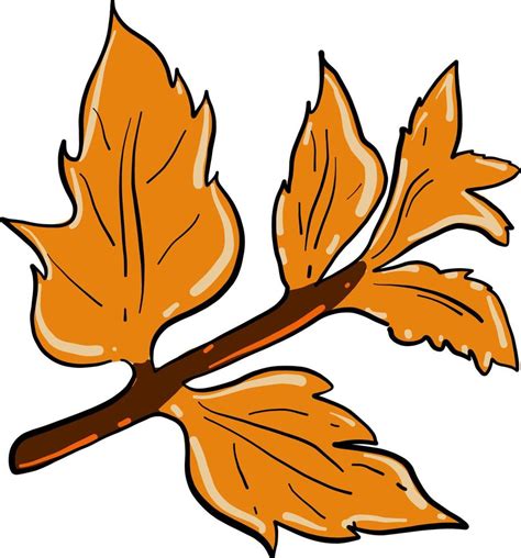 Orange leaf, illustration, vector on white background 13762140 Vector ...