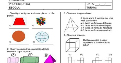 Figura Geométrica Não Plana - Figuras geométricas planas e não planas worksheet | School subjects ...