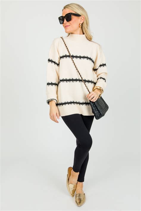 Harley Stripe Sweater Cream New Arrivals The Blue Door Boutique