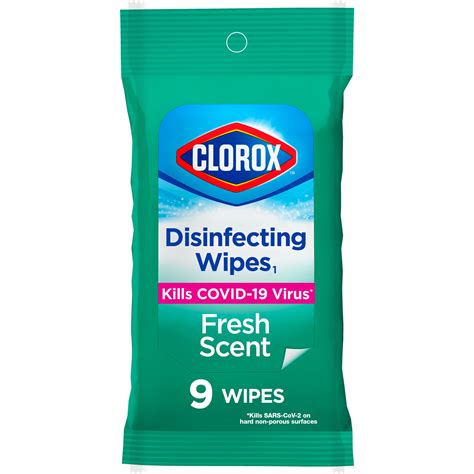 Clorox Disinfecting Wipes On The Go Bleach Free Travel Wipes Fresh Scent 9 Count