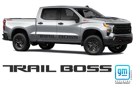 Chevy Silverado 2019-2024 TRAIL BOSS Body Side Matte Black Decal Set GM ...