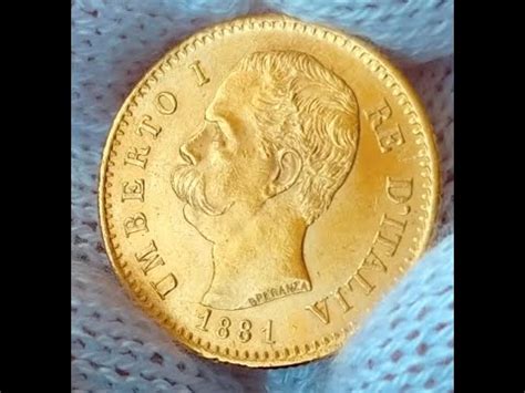 Italian Lire Gold Coin Umberto I Marengo Oro Da Investimento