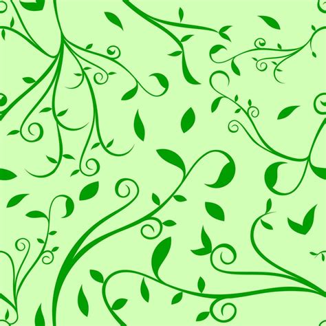 Seamless Natural Green Leaves Pattern Nature Light Green Leaf Vector