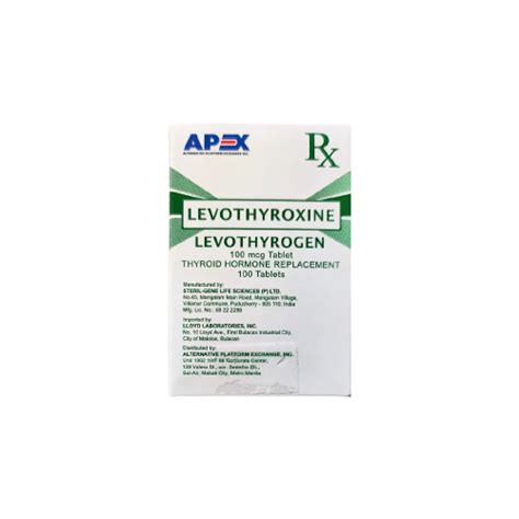 Levothyrogen Levothyroxine Sodium 100mcg Tablet 1s Price In The