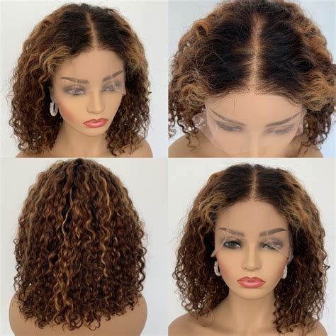 Stock Brazilian Virgin Blonde Curly Bob Full Lace Wig BH Bea Hairs