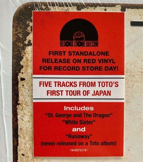 TOTO Live In Tokyo 1980 RED VINYL LP RECORD STORE DAY NEU Kaufen