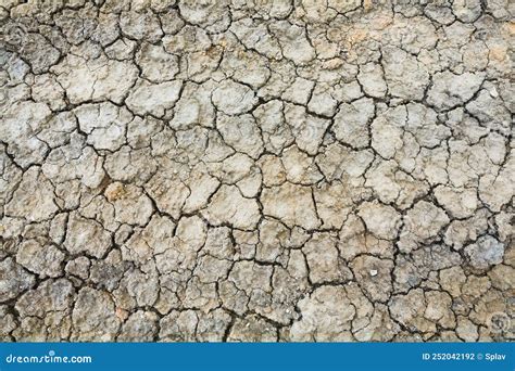 Tierra De Arcilla Craqueada De Textura Tierra Seca En El Desierto Sin