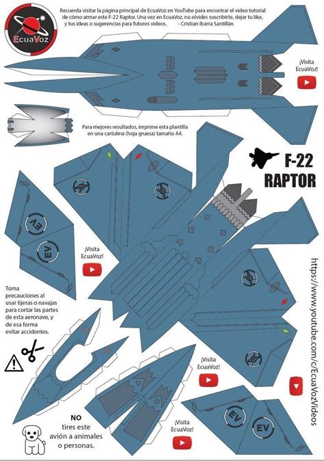 Papercraft F-22 RAPTOR | Modelos de avioes, Artesanato de avião, Aviões ...