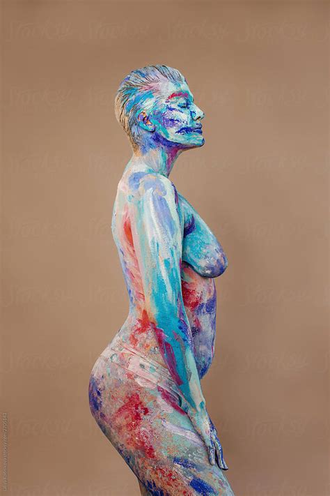 Naked Female With Colorful Body Art By Stocksy Contributor Liliya