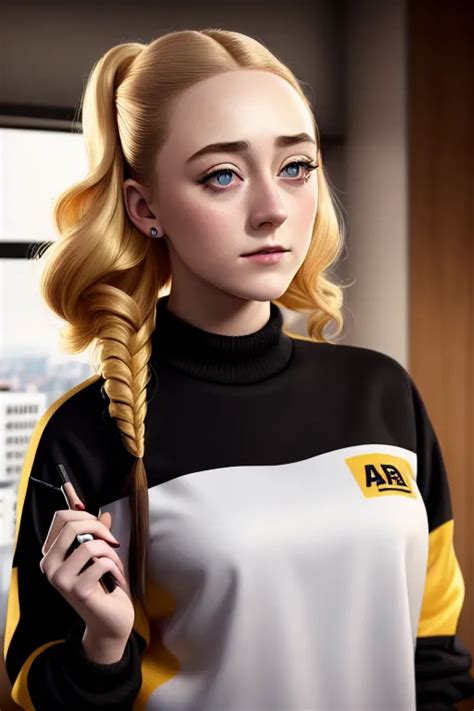 Dopamine Girl A Digital Painting Of Saoirse Ronan Wearing Burger