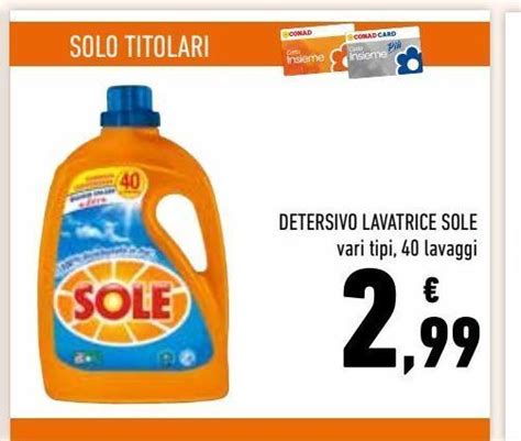 Detersivo Lavatrice Sole Vari Tipi Lavaggi Offerta Di Conad