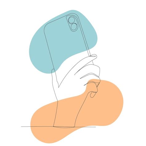 Premium Vector Hand With Phone One Continuous Line Drawing Sketch