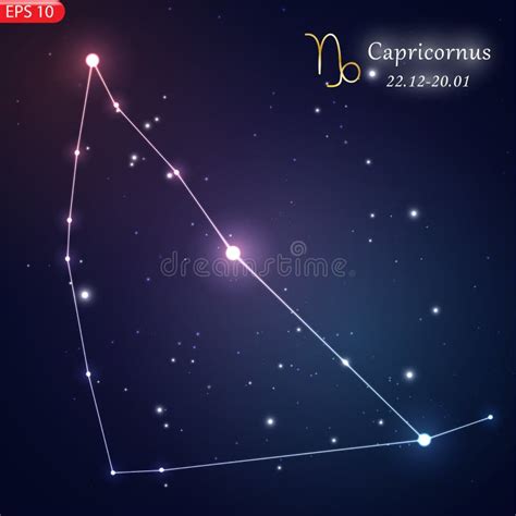 Zodiacal Constellation With Bright Stars Stock Illustration