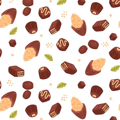 Dise O De Patr N De Chocolate Dibujado A Mano Vector Gratis