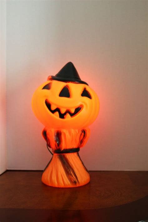 Vintage Halloween Light Up Jack O Lantern Blow Mold 1960s Etsy