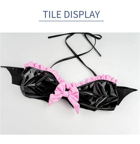 Patent Leather Phantom Bikini Set Imp Sexy Lingerie Cosplay Women S