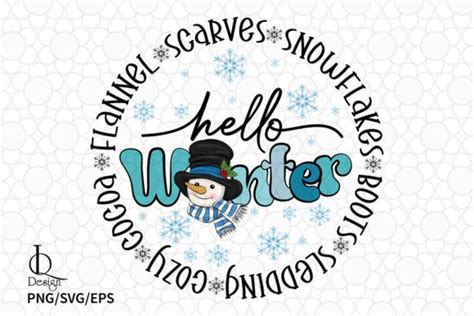 Hello Winter Snowman Svg Sublimation Graphic By Lq Design Creative