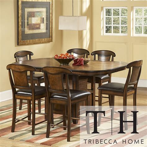 Tribecca Home Glenbrook 7 Piece Counter Height Dining Set Bed Bath And Beyond 7080100