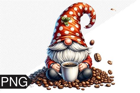 Coffee Gnome Sublimation Clipart Png Design